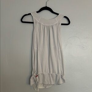 Lululemon Athletica Cream Ruffled Tank Top